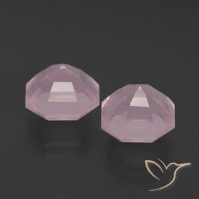 Gemas de cuarzo rosa rosa natural de 8,91 ct, corte esmeralda, transparente