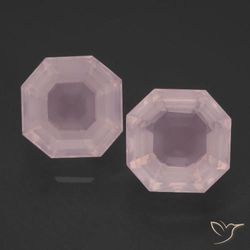 9.80ctw Natural Rosado claro Cuarzo rosa, corte esmeralda, Transparente