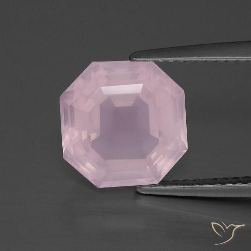 4.03ct Natural Rosado Bubblegum Cuarzo rosa, corte esmeralda, Transparente