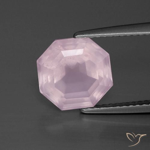 3.71ct Natural Rosado claro Cuarzo rosa, corte esmeralda, Transparente