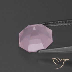 Cuarzo rosa Rosado claro natural de 3.71 ct, Corte Octágono / Esmeralda, Transparente