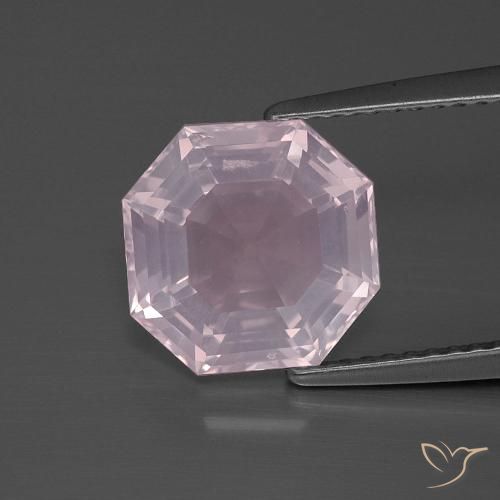 3.76ct Natural Rosado claro Cuarzo rosa, corte esmeralda, Transparente