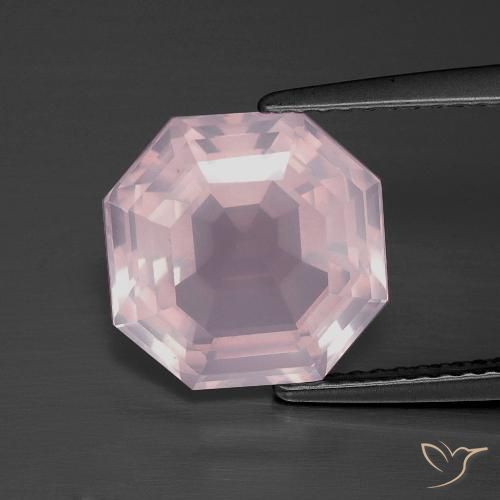 4.84ct Natural Rosado claro Cuarzo rosa, corte esmeralda, Transparente