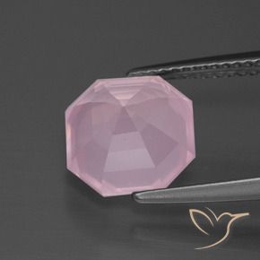 Cuarzo rosa Rosado claro natural de 3.89 ct, Corte Octágono / Esmeralda, Transparente