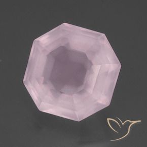 Cuarzo rosa Rosado Bubblegum natural de 10.48 ct, Corte Octágono / Esmeralda, Transparente