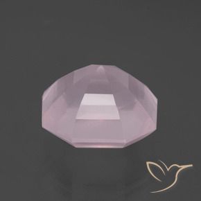 Cuarzo rosa Rosado Bubblegum natural de 10.48 ct, Corte Octágono / Esmeralda, Transparente