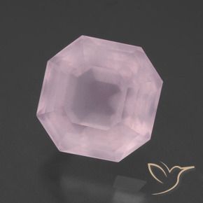 Cuarzo rosa Rosado claro natural de 10.89 ct, Corte Octágono / Esmeralda, Transparente