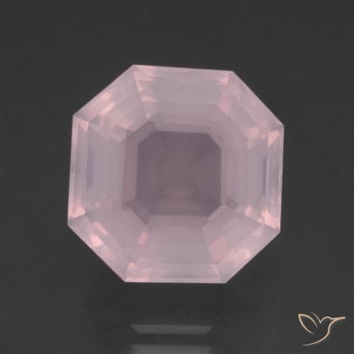 10.27ct Natural Rosado claro Cuarzo rosa, corte esmeralda, Transparente
