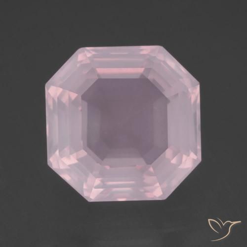 11.75ct Natural Rosado claro Cuarzo rosa, corte esmeralda, Transparente