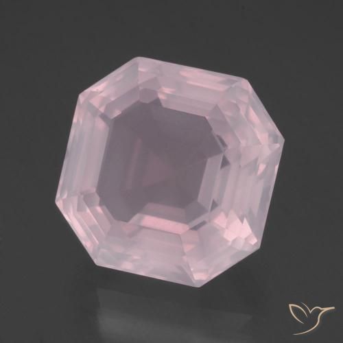 Cuarzo rosa Rosado claro natural de 11.75 ct, Corte Octágono / Esmeralda, Transparente
