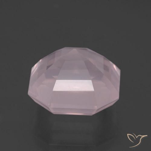 Cuarzo rosa Rosado claro natural de 11.75 ct, Corte Octágono / Esmeralda, Transparente