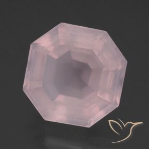 Cuarzo rosa Rosa rosado natural de 12.66 ct, Corte Octágono / Esmeralda, Transparente