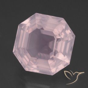 Cuarzo rosa rosa natural de 13,25 ct, corte esmeralda, transparente