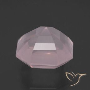 Cuarzo rosa rosa natural de 13,25 ct, corte esmeralda, transparente