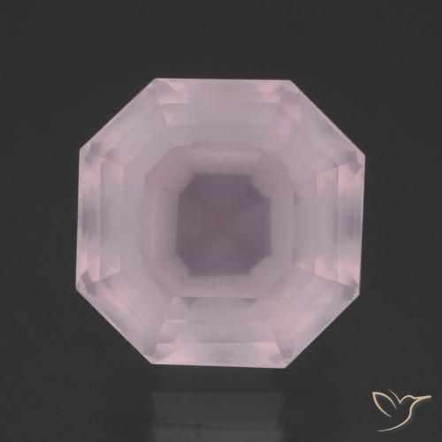 14.01ct Natural Rosado claro Cuarzo rosa, corte esmeralda, Transparente