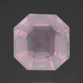 Cuarzo rosa rosa natural de 14,37 ct, corte esmeralda, transparente