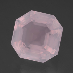 Cuarzo rosa rosa natural de 14,37 ct, corte esmeralda, transparente