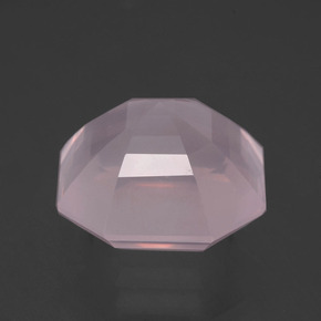 Cuarzo rosa rosa natural de 14,37 ct, corte esmeralda, transparente