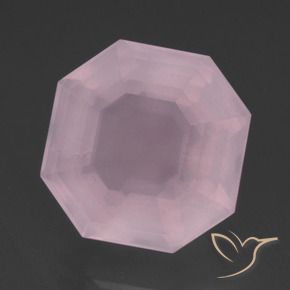 Cuarzo rosa Rosa rosado natural de 14.53 ct, Corte Octágono / Esmeralda, Transparente