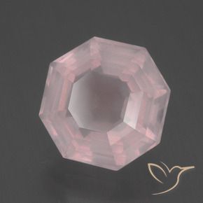 Cuarzo rosa Rosado claro natural de 4.23 ct, Corte Octágono / Esmeralda, Transparente