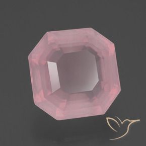 Cuarzo rosa Rosado rosa medio natural de 4.22 ct, Corte Octágono / Esmeralda, Transparente