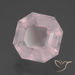 Cuarzo rosa Rosado rosa muy claro natural de 4.74 ct, Corte Octágono / Esmeralda, Transparente