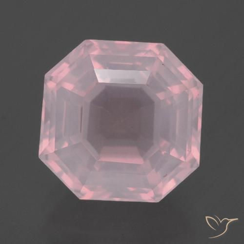 6.97ct Natural Rosado rosa medio Cuarzo rosa, corte esmeralda, Transparente
