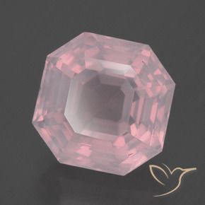 Cuarzo rosa Rosado rosa medio natural de 6.97 ct, Corte Octágono / Esmeralda, Transparente