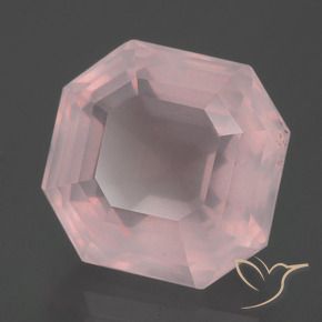 Cuarzo rosa Rosado claro natural de 8.64 ct, Corte Octágono / Esmeralda, Transparente