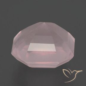 Cuarzo rosa Rosado claro natural de 8.64 ct, Corte Octágono / Esmeralda, Transparente