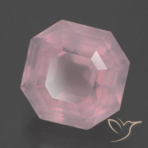 Cuarzo rosa Rosa rosado natural de 8.36 ct, Corte Octágono / Esmeralda, Transparente