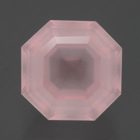 Cuarzo rosa rosa natural de 8,83 ct, corte esmeralda, transparente