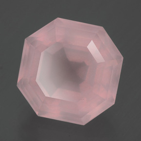 Cuarzo rosa rosa natural de 8,83 ct, corte esmeralda, transparente
