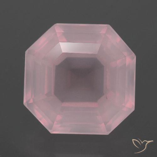8.70ct Natural Rosado medio Cuarzo rosa, corte esmeralda, Transparente