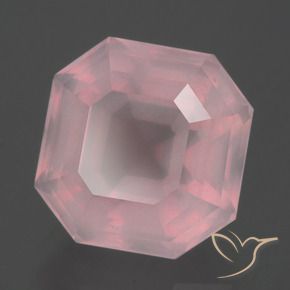 Cuarzo rosa Rosado rosa medio natural de 9.06 ct, Corte Octágono / Esmeralda, Transparente