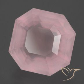 Cuarzo rosa Rosado rosa medio natural de 9.49 ct, Corte Octágono / Esmeralda, Transparente