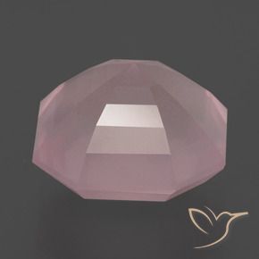 Cuarzo rosa Rosado rosa medio natural de 9.49 ct, Corte Octágono / Esmeralda, Transparente