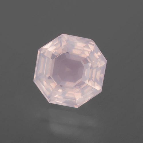 Cuarzo Rosa Rosado rosa muy claro natural de 2.71 ct, corte esmeralda, Transparente