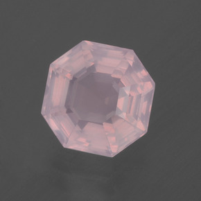 Cuarzo rosa rosa natural de 3,47 ct, corte esmeralda, transparente