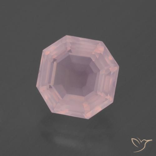 Cuarzo rosa rosa natural de 3,56 ct, corte esmeralda, transparente