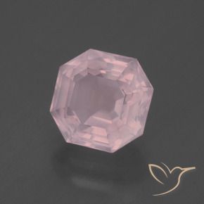 Cuarzo rosa Rosa rosado natural de 3.21 ct, Corte Octágono / Esmeralda, Transparente