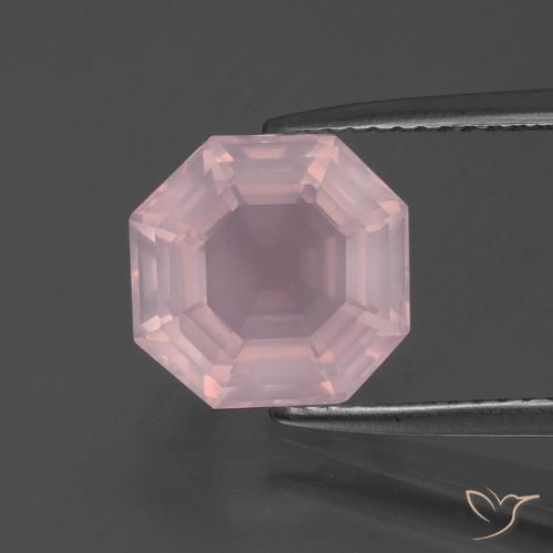 3.55ct Natural Rosado rosa medio Cuarzo rosa, corte esmeralda, Transparente