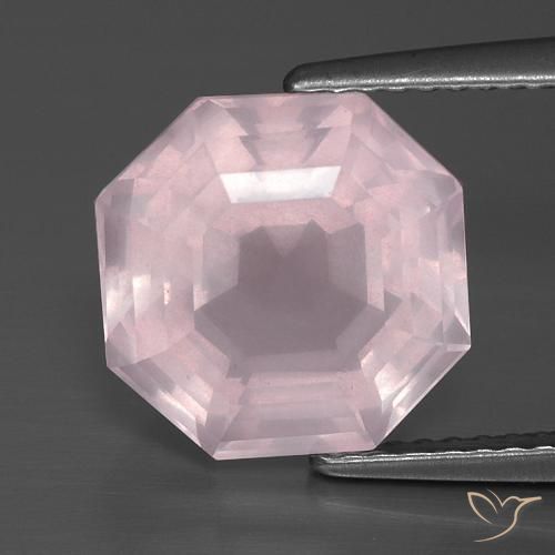 5.01ct Natural Rosado claro Cuarzo rosa, corte esmeralda, Transparente