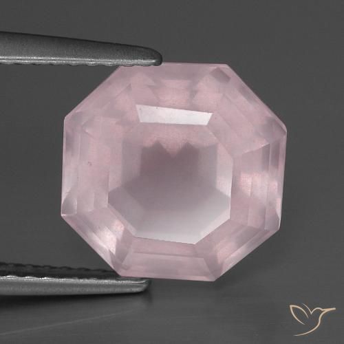 5.01ct Natural Rosado claro Cuarzo rosa, corte esmeralda, Transparente