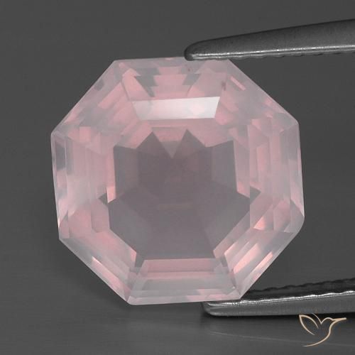 5.35ct Natural Rosado muy claro Cuarzo rosa, corte esmeralda, Transparente