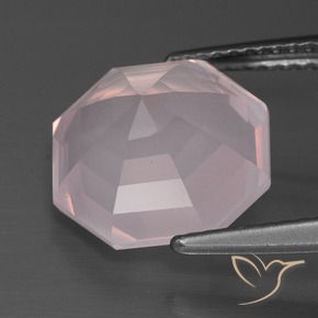 Cuarzo rosa Rosado muy claro natural de 5.35 ct, Corte Octágono / Esmeralda, Transparente