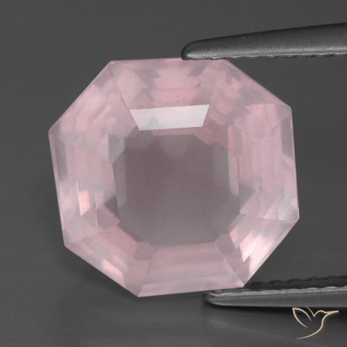 5.56ct Natural Rosado claro Cuarzo rosa, corte esmeralda, Transparente