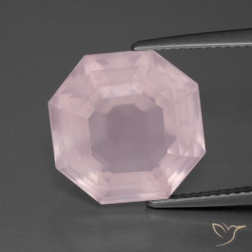 9.74ct Natural Rosado claro Cuarzo rosa, corte esmeralda, Transparente