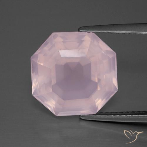 8.35ct Natural Rosado Bubblegum Cuarzo rosa, corte esmeralda, Transparente