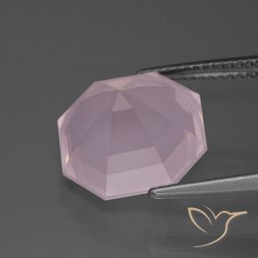 Cuarzo rosa Rosado Bubblegum natural de 8.35 ct, Corte Octágono / Esmeralda, Transparente